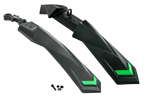 Image of Dark Horse Bicycle MX2 Fender Set, Suitable for 24 inch & 26 inch Inch Cycle, V-Brake Model, MTB & ATB Cycles, Durable Clamp Fitting New Mudguard for Cycles (Green)