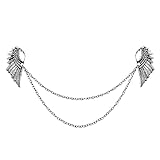 Peso: 18g. NA Broche Nueva Borla Broche de Metal Collar Pin Alas de ángulo Vintage para Hombres y Mujeres Broches de Cadena con Flecos Blusas Traje Collares Accesorios (Color : Silver) (Silver)