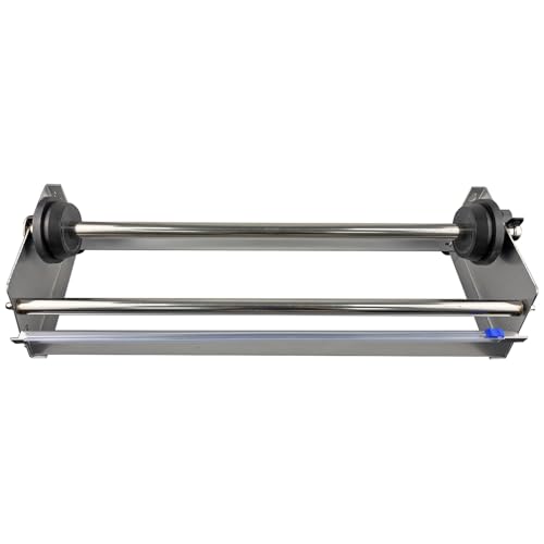 Table Stretch Film Dispenser Packing Machine, Stainless Steel Manual Commercial Wrapping Dispenser with Cutter, Suit for Film Within 19.7 inches Width
