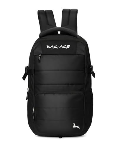 Image of Bag-Age 9157 30L Laptop Backpack for Men & Women | Water Resistant Travel & Office Bag | Padded Shoulder Straps | Multiple Compartments | School, College, Work & Travel Backpack