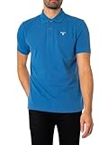 Barbour de los Hombres Polo Deportivo con Logo, Azul, S
