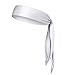 Dry Fit Head Ties for Women Men Tie Back Headbands Bulk Performance Elastic Moisture Wicking Non Slip for Running Basketball Tennis Yogo Pirates Workout (White 12pcs)