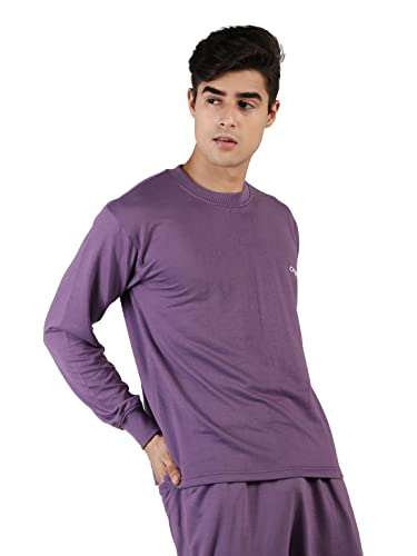 Image of CHKOKKO Men's Terry Cotton Loose Fit Full Sleeves Regular Fit T-Shirt