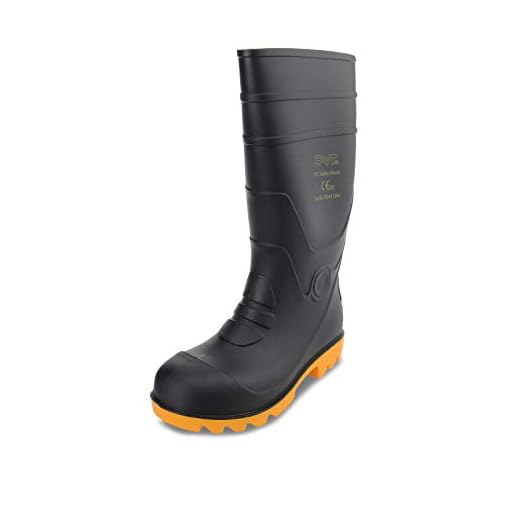 FAST Official 14" Men Black Steel Toe/Midsole/Shank Safety Work Boots Fishing Flood Snow Shoe US 6 (M)