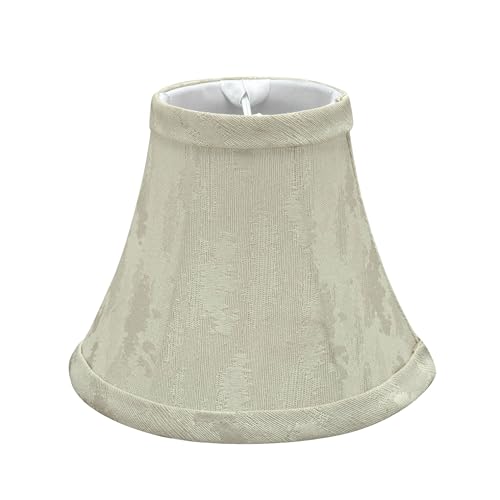 Image of Aspen Creative 30010, Bell Clip-On Chandelier Lamp Shade, Butter Creme, 3 inch Top x 6 inch Bottom x 5 inch Slant Height, Set of 1