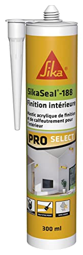 SIKA - SikaSeal-188 Interior Finish, White, Acrylic Sealant for Sealing, Skirting, Caulking, Cracking, Interior, Odourless, 300ml SIKA - SikaSeal-188 Interior Finish, White, Acrylic Sealant for Sealing, Skirting, Caulking, Cracking, Interior, Odourless, 300ml