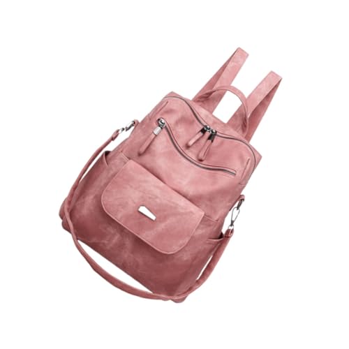 Sac à dos de voyage rose fonctionnel avec fermeture éclair pratique et bandoulière femme