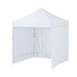 [山善] キャンパーズコレクション サイドシート3枚付き ワンタッチタープテント 2m×2m 頑丈 スチール テント タープ 200 2.0m ホワイト FRT-200(WH)