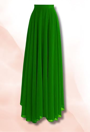Image of Women's Full Length Georgette Long Skirt- Lehenga with 8 Meters Maxi Flare