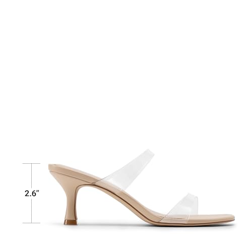 DREAM PAIRS Women's Low Kitten Heels Square Toe Two Strap Heeled Sandals Dress Casual Summer Mules Shoes - Image 5