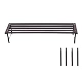 OUTEROOM Metal Plant Stand, Rust-proof Aluminum Flower Pot Stand, Plants Display Stands Decoration Racks for Living Room Balconies and Gardens (90 Ebony)