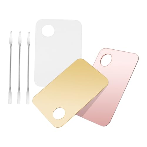 3個セット カラーパレット パレットセット 混色プレート ネイルアートパレット 絵の具トレイ まつげパレット アクリル、ステンレス 製図板 リキッドファンデーション