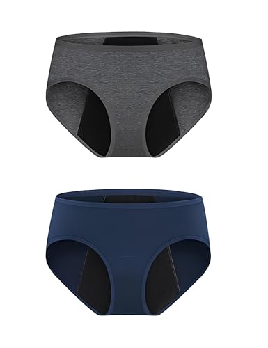 Image of DIVING DEEP Period Panties for Women & Girls Panty (Pack of 2) Soft Cotton, Reusable & Leak Proof Menstrual Underwear, No Pads Required,