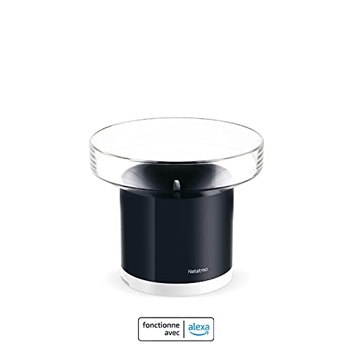 netatmo pluviomètre connecté sans fil pour la station météo netatmo, nrg01 ww, noir