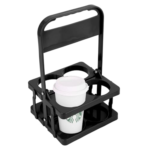 Bodaon 4 Cup Drink Carrier with Handle, Plastic Cup...