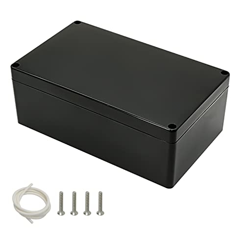 Image of Project Box IP65 Waterproof Dustproof Junction Box ABS Plastic Enclosure Box for Electronics Black Outdoor Project 7.87 inchx 4.72 inchx 2.95 inch(200x120x75mm)