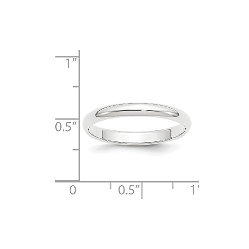 Solid Platinum 3Mm Plain Classic Dome Wedding Band Ring Size 12 #TOP28