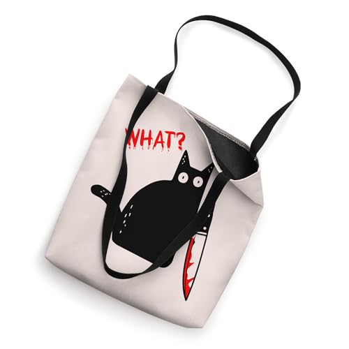 Bolsa Tote Gato Negro Divertido con Cuchillo miniatura 2