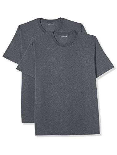 Amazon Essentials Men's Big & Tall 2-Pack Short-Sleeve Crewneck T-Shirt fit by DXL, Charcoal Heather, 2X Tall