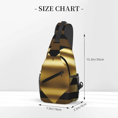 Sling Bag para Mujeres y Hombres Bolsos Cruzados Corazón Dorado miniatura 2