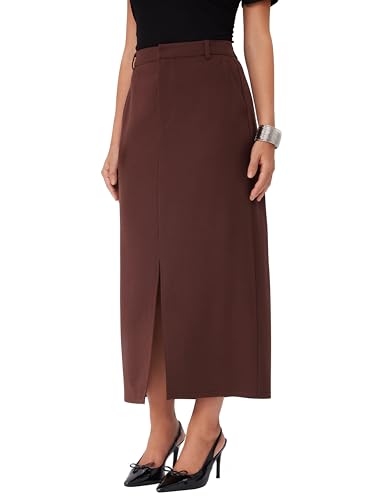 CIDER Women Midi Skirt Elegant High Waist Slit Date Night Pencil Skirt4