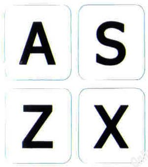 Pegatinas de teclado inglés UK con letras mayúsculas blancas miniatura 1