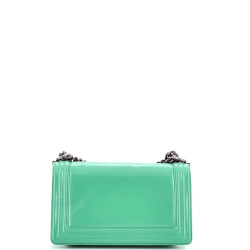 Pre-Loved Reverso Boy Flap Bag Glazed Calfskin New Medium, Green3