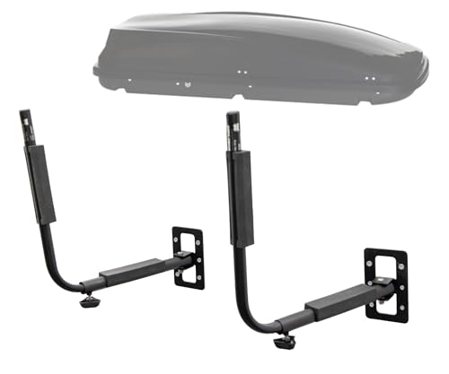 FISCHER Wandhalterung Dachbox, Halter aus Metall, mit Montagematerial, platzsparende Aufbewahrung für Garage und Keller, vielseitig verwendbar, max. Tragkraft 40 kg, schwarz