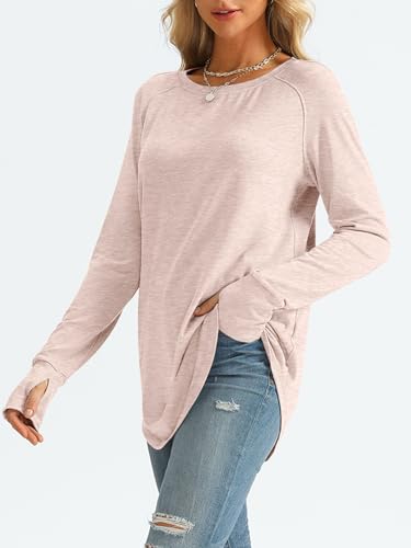 Image of AUTOMET Womens Long Sleeve Tunic Tops Crew Neck Casual Loose Fit Shirts
