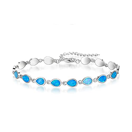 Bracelet de mariage avec opale précieuse en motif goutte d'eau