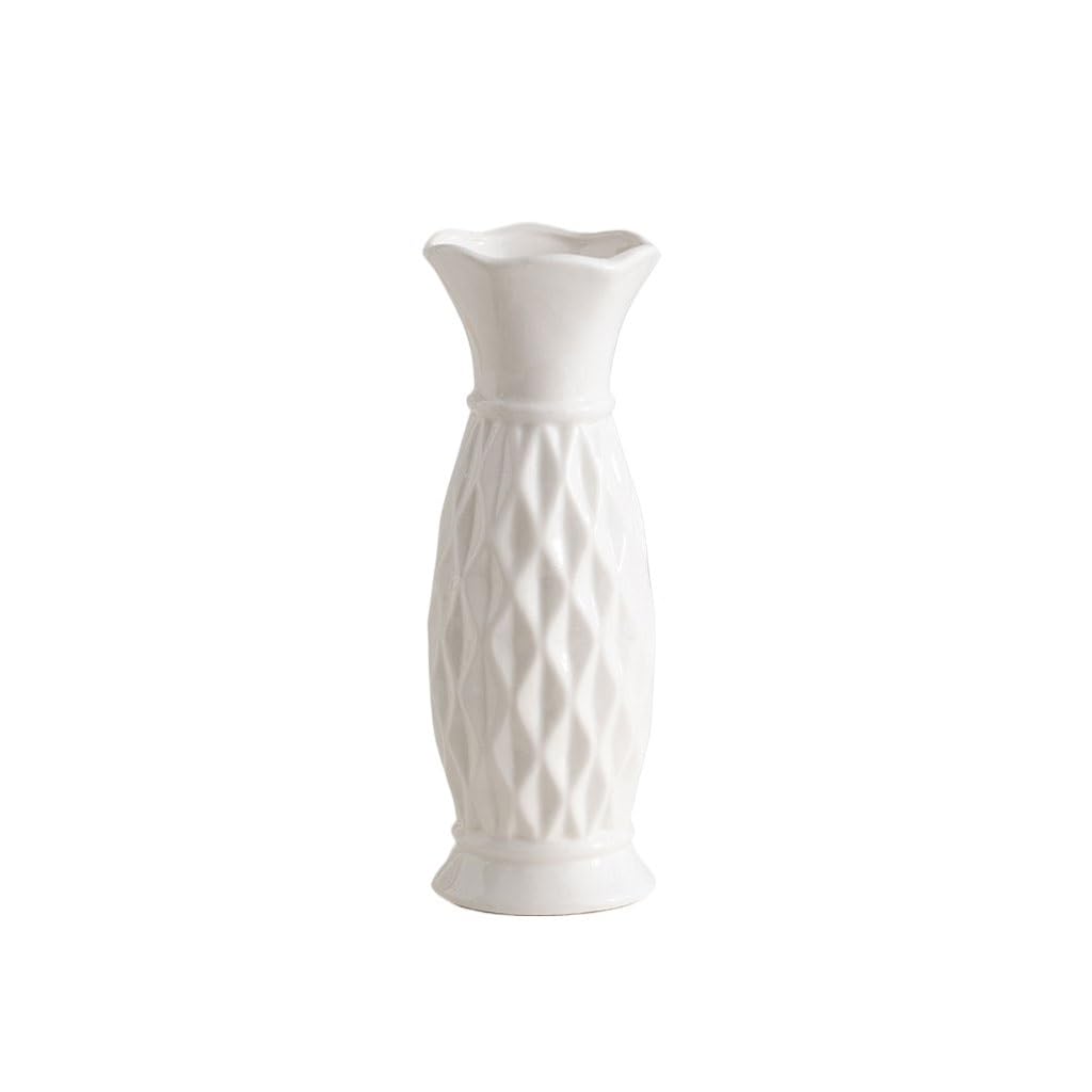 Vase Simplicity Ceramic Hydroponic Vase Living Room Table Ornaments Office Flower Arrangement Flower Vessel Ceramic Vase(C)