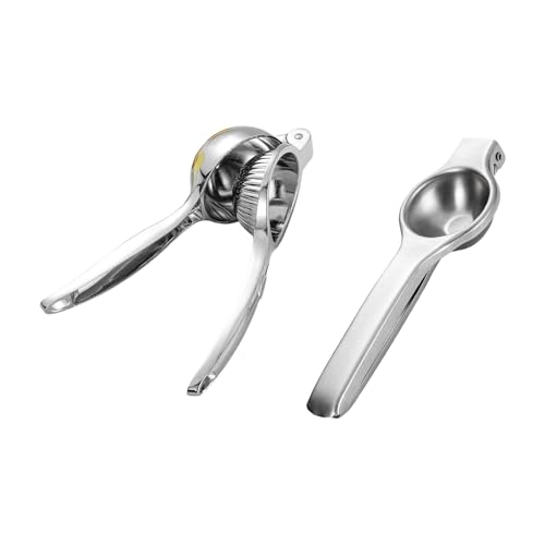 Vaukl Lot de 2 presse-agrumes en acier inoxydable – Presse-agrumes manuel et presse-citron vert – Passe au lave-vaisselle avec système anti-goutte – Pour un rendement maximal de jus des citrons