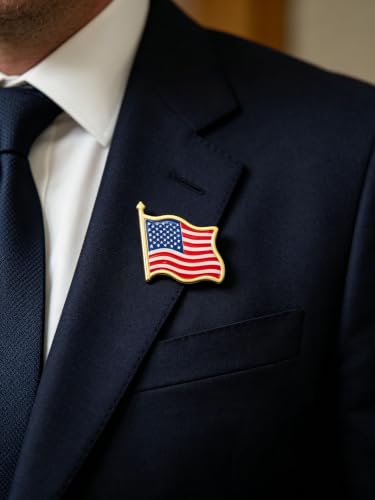 100 Pcs American Flag Pin, AmericanFlag Lapel Pins, Waving USA Flag Pins, Safety Pins for Hats Backpacks Clothes, Patriotic Jewelry for Women Men — view 3