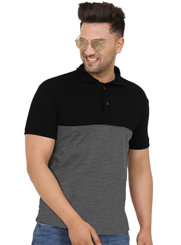 Image of LEOTUDE Men's Matty Regular Fit Plain Polo T-Shirt