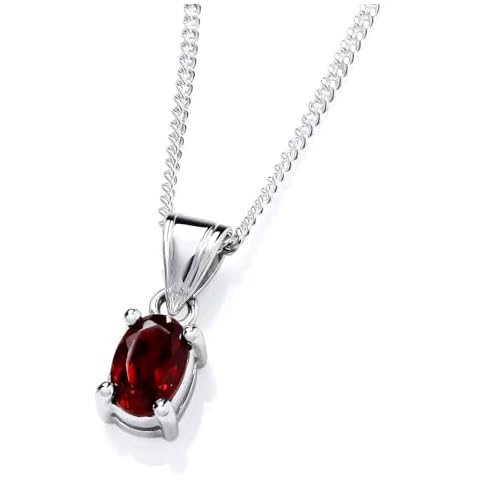925 Sterling Silver Garnet Pendant Necklace Cover