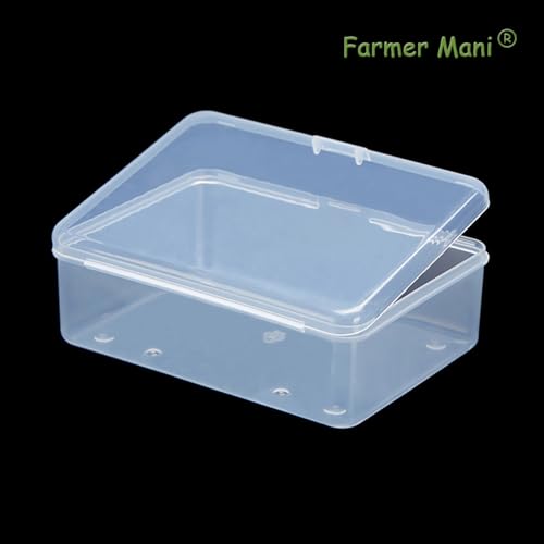 Image of 2 Pcs (5.51x4.02x1.89 inch) Small Plastic Storage Containers Box with Lid, Rectangular Clear Box for Collecting Small Items, Beads, Game Pieces, Business Cards, Crafts Accessories