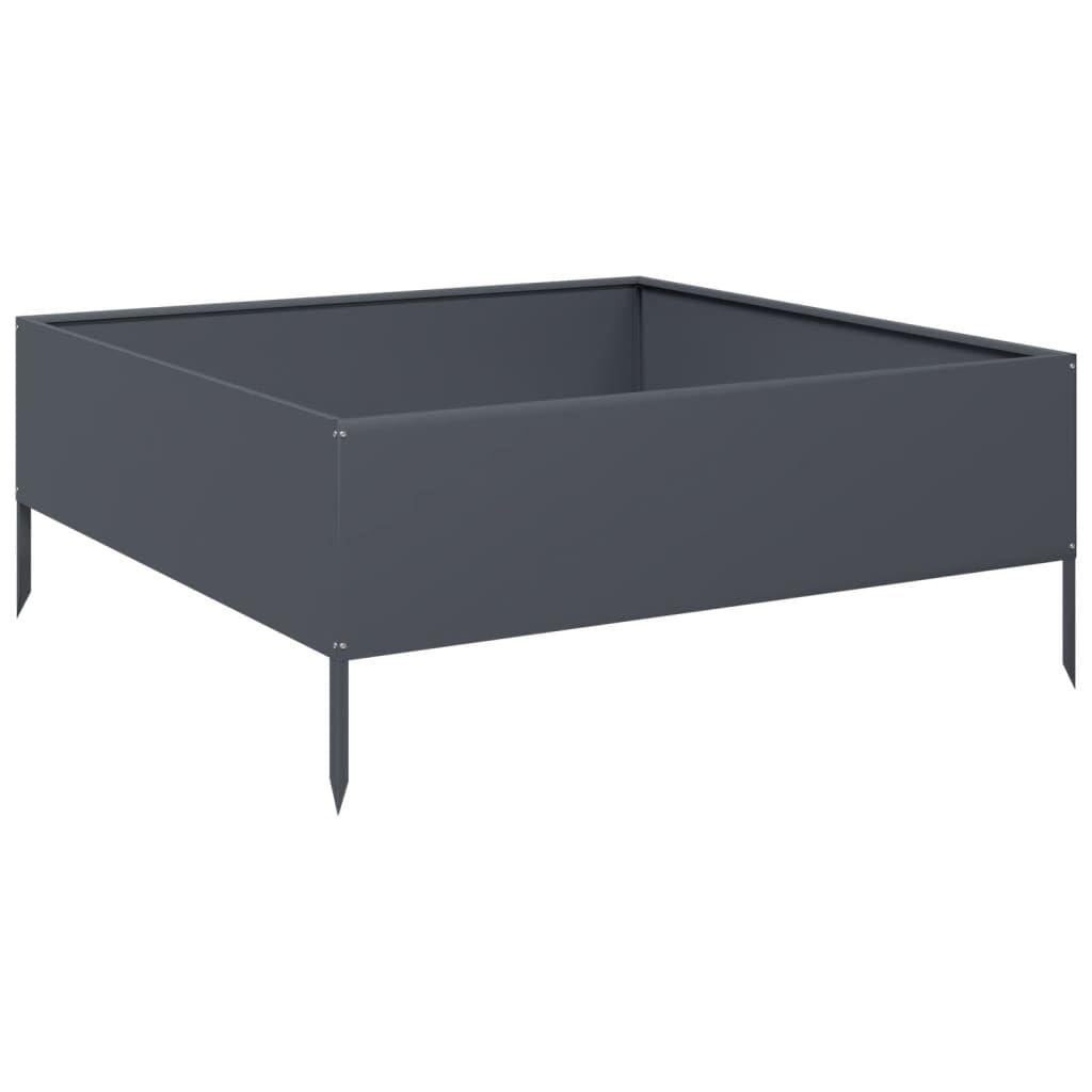 vidaXL Fioriera Rialzata da Giardino Antracite 100x100x41 cm Acciaio, fioriera rialzata, fioriera rettangolare, fioriera, fioriera da giardino