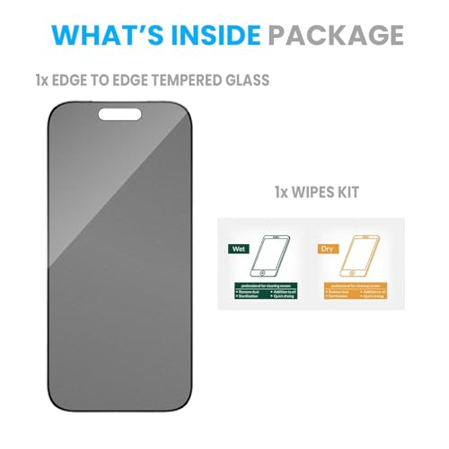 Image of DD SON Military Grade 360 Degree Privacy Tempered Glass for iPhone 17 Pro Max (6.9 inch) - Anti-Spy Screen Protector with Accessories Kit, Shatterproof & Scratch Resistant Screen Guard