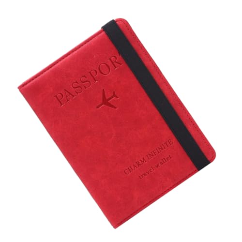 Portadocumenti Rfid pelle Pu Portapassaporto Portafoglio Passaporto Portaoggetti Borsa Multifunzione Adatto Viaggi Lavoro Contenere Documenti Identità Foto Ufficio