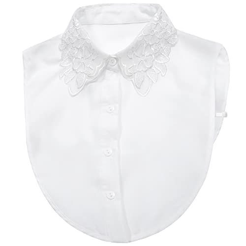 Hocaies Frauen Kragen Vintage Elegante Abnehmbare Hälfte Shirt Bluse Cotton Kragen Weiß Damen Blusenkragen