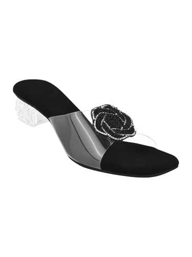 Image of SilverArrow womens Breezy Cove Heeled Sandal | Block Heel |Fashion Sandals |Jutti Sandal | Emboidery with Stone Design | Design perfect for Casual /Outdoor /Party