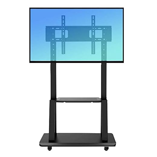 TV Stand Rolling 32 to 75 Inch Universal TV Cart with Wheels TV Floor Stand with Tray Shelf Height Adjustable Trolley Max Load 120 Kg (265 Lbs)