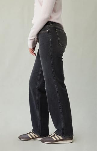 PacSun Women's Jordyn Low Rise Straight Leg Jeans Contrast Stitch Black2