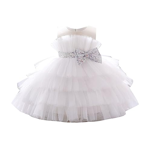 Flower Girl Bowknot Tutu Dress for Kids Baby Princess Wedding Bridesmaid Birthday Party Pageant Baptism Dresses