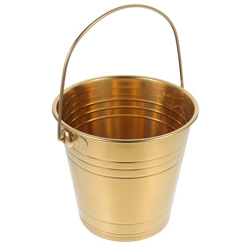 Ipetboom Cubeta de Cubitos de Hielo de Acero Inoxidable de 3000 Ml Asa, Cubo Ligero para Enfriar Vino y Cerveza, para Barbacoas y Reuniones al Aire Libre