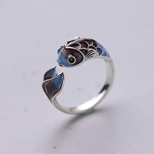 Bague ajustable minimaliste carpe koi pour un style bohème chic