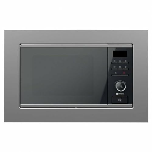 Origial Infinityheat Built-in Grill Microondas Integrable 20L con Grill 1000W, Control Digital, 8 Programas Automáticos, Descongelación Inteligente, Plato Giratorio, Acero Inoxidable