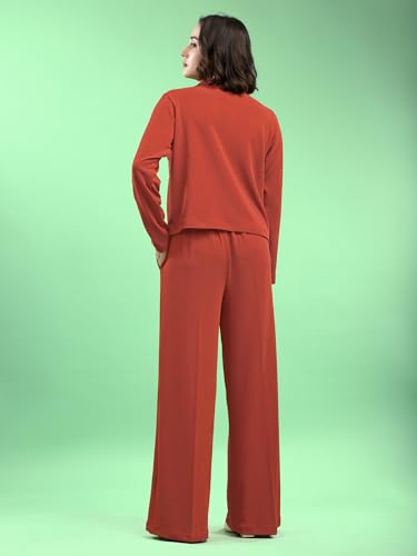 Image of PURVAJA Women's Regular Sleeve Top & Trouser Solid Co-ords