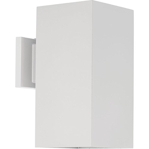 6" LED Square Cylinder Collection Modern Outdoor Wall Lantern Light White