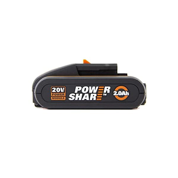 WORX WA3553 Akku 20V – Wiederaufladbarer, leistungsstarker Akku mit integrierter Ladestandanzeige & WA0004.1… – Bild 3